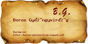 Boros Gyöngyvirág névjegykártya