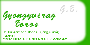 gyongyvirag boros business card