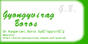 gyongyvirag boros business card